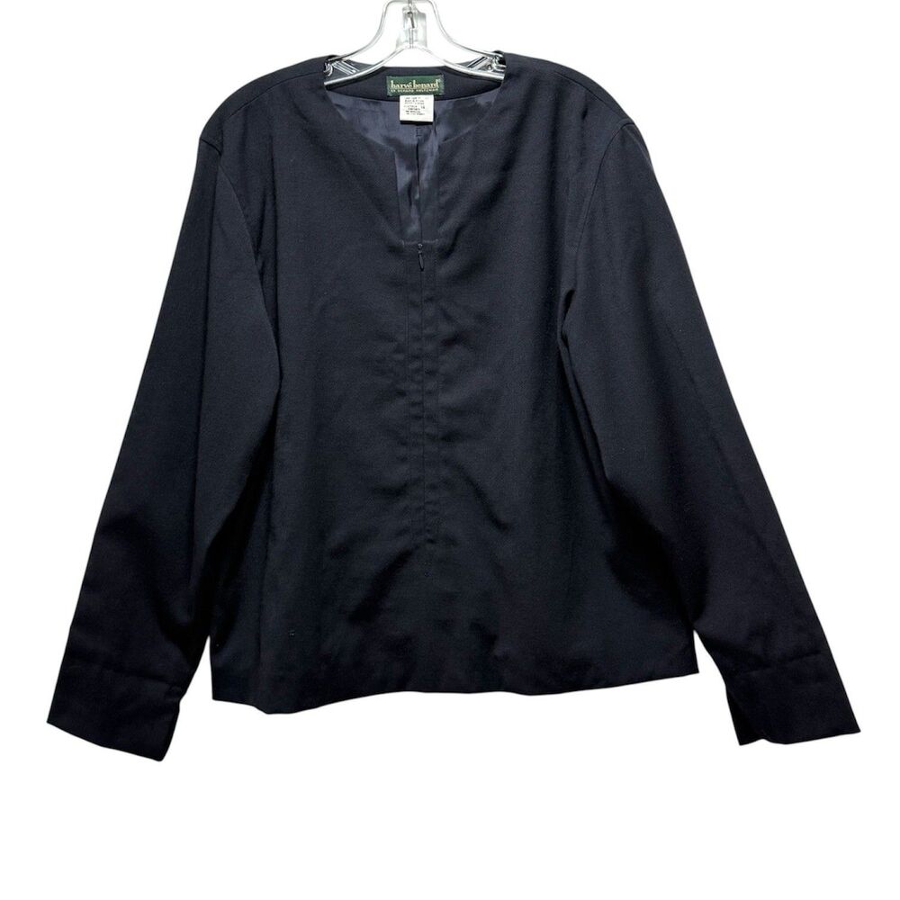 harvé benard Women’s Black Top Blouse Wool Blend Size 16